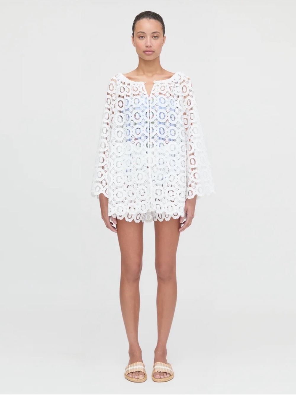 Hill House Home The Enella Tunic - White Broderie white Broderie